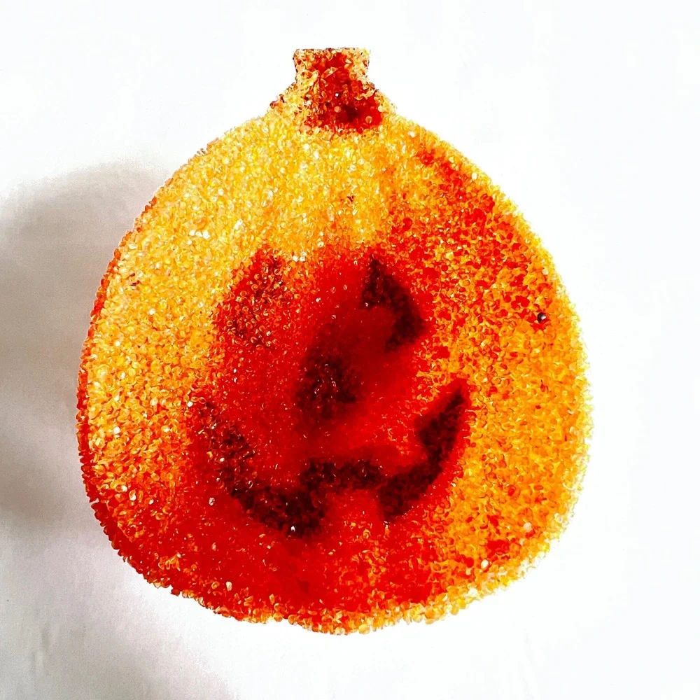 Sparkling Orange Jack-O'-Lantern Wall Accent